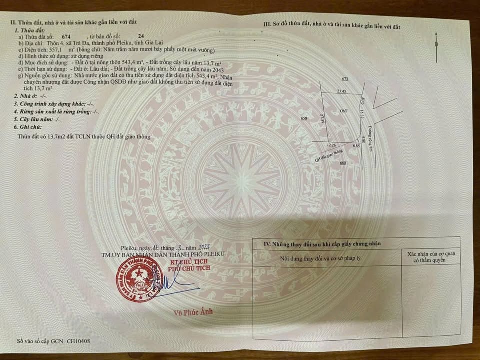 Đất phân lô Thôn 4, xã Trà Đa, Pleiku 580m² chỉ 2 tỷ - Cơ hội đầu tư hấp dẫn!