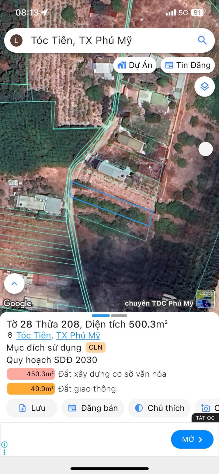 Đất nền 500m² tại ấp 6 Tóc Tiên - Chính chủ, giá thỏa thuận!