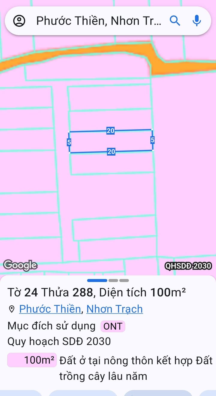 Đất thổ cư 100% Phước Thiền 100m² giá 1.9 tỷ - Bán gấp chính chủ!