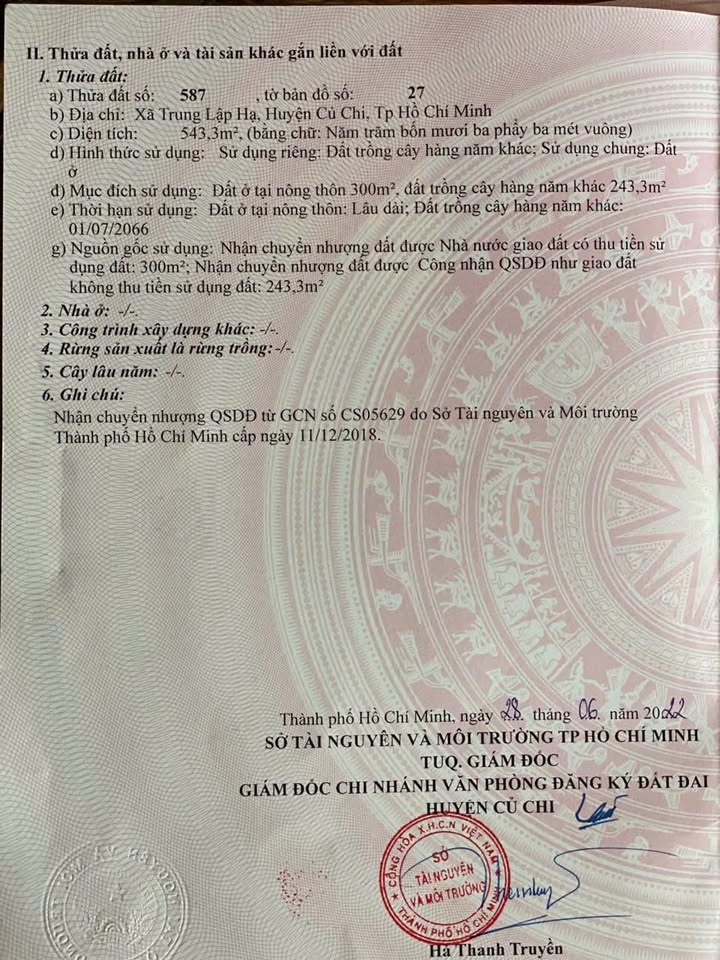 Đất phân lô 543m² tại Tỉnh lộ 2, Củ Chi, giá 6.5 tỷ - Cơ hội đầu tư hiếm có!