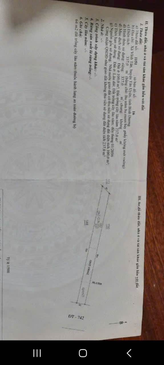 Đất nền mặt tiền ĐT742 Vĩnh Tân 345m² giá 4.5 tỷ - Đầu tư sinh lời ngay!