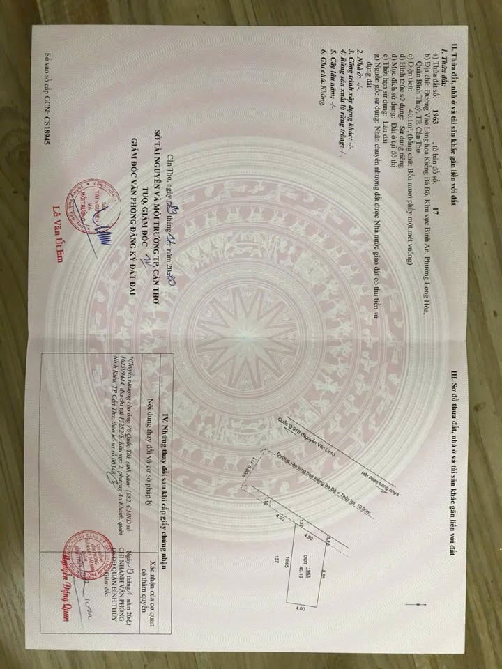 Đất mặt tiền Làng Hoa Kiểng Bà Bộ, Bình Thủy, Cần Thơ 40m² giá 1.79 tỷ - Sổ đỏ chính chủ!