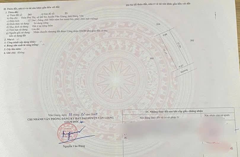 Đất thổ cư Mễ Sở 127m² giá 5.08 tỷ - Chủ cần bán gấp!