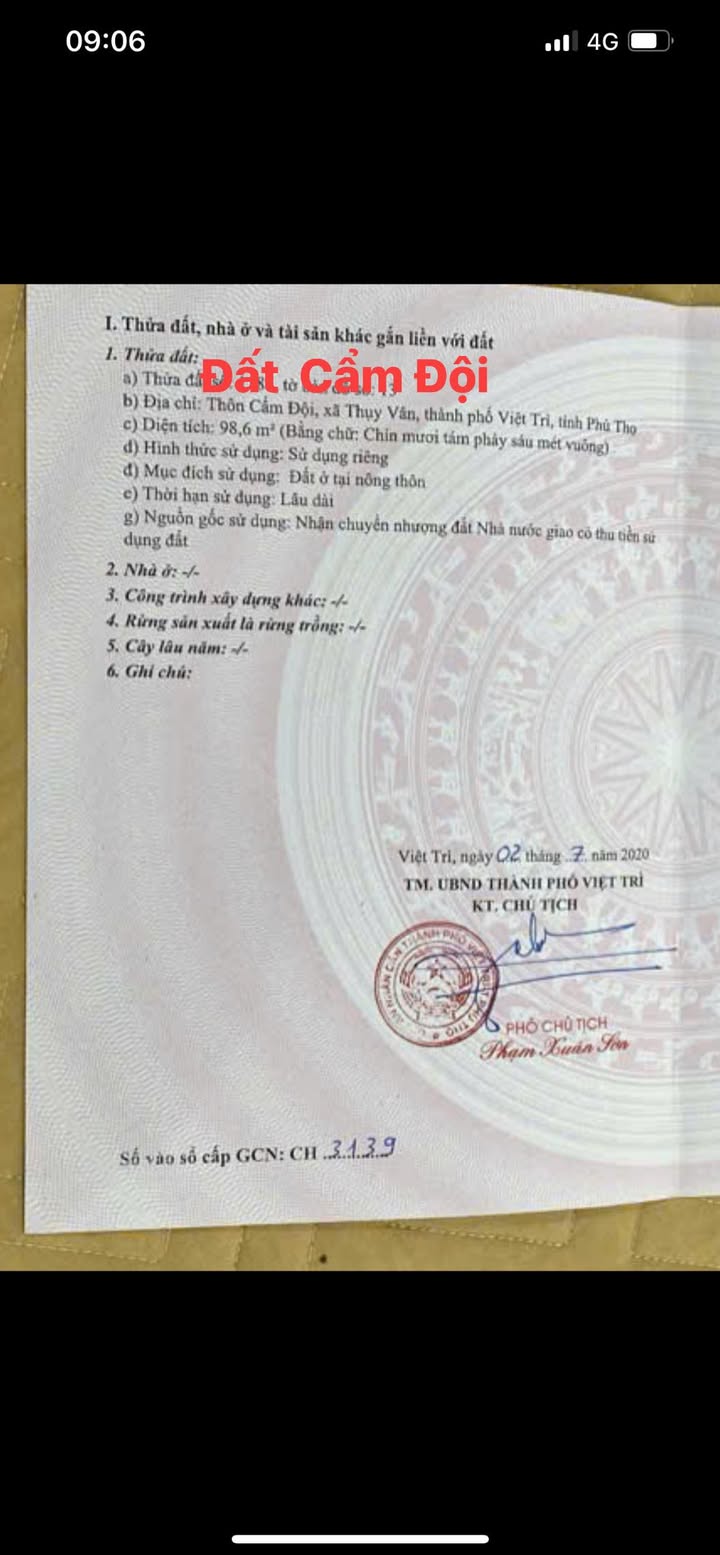 Đất liền kề Thụy Vân Việt Trì 100m² giá 1.7 tỷ - Pháp lý rõ ràng, đầu tư sinh lời!