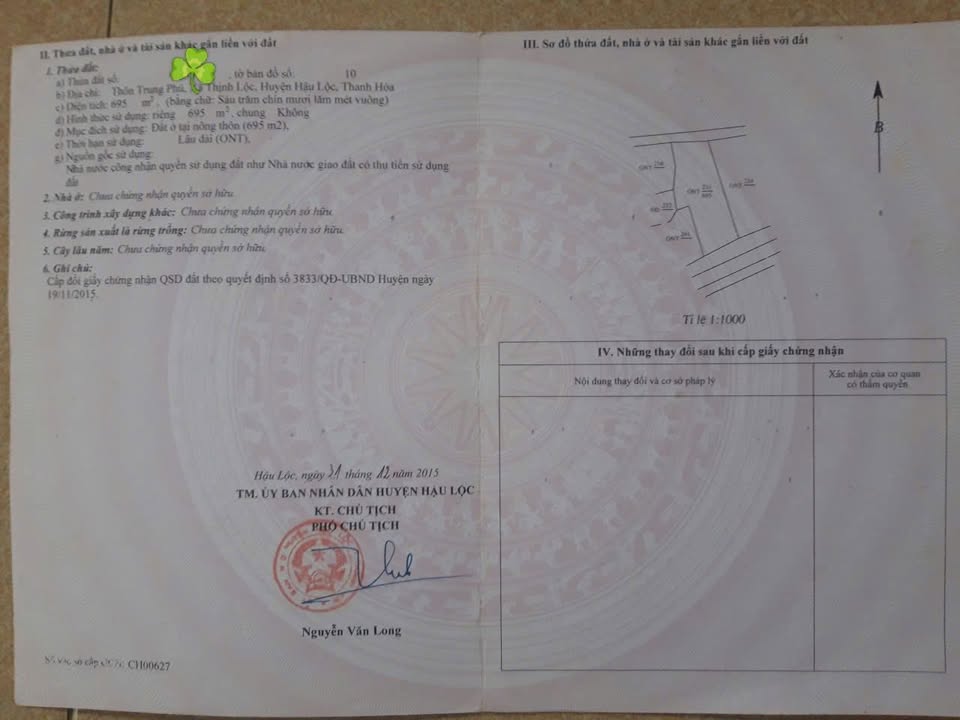 Nhà 2 tầng tại Hậu Lộc 695m² giá 6 tỷ - Bán gấp chính chủ!