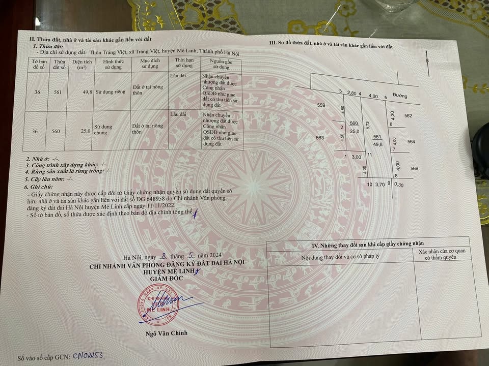 Đất thổ cư 49.8m² tại Tráng Việt, Mê Linh - Sổ đỏ chính chủ, giá tốt nhất thị trường!