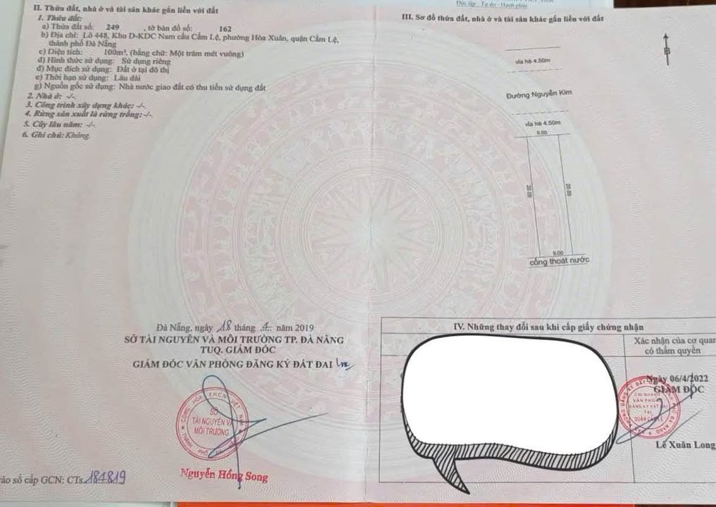 Nhà bán đường Nguyễn Kim, Ngũ Hành Sơn, Đà Nẵng 100m² - Hướng chính Bắc, giá chỉ 5.15 tỷ!