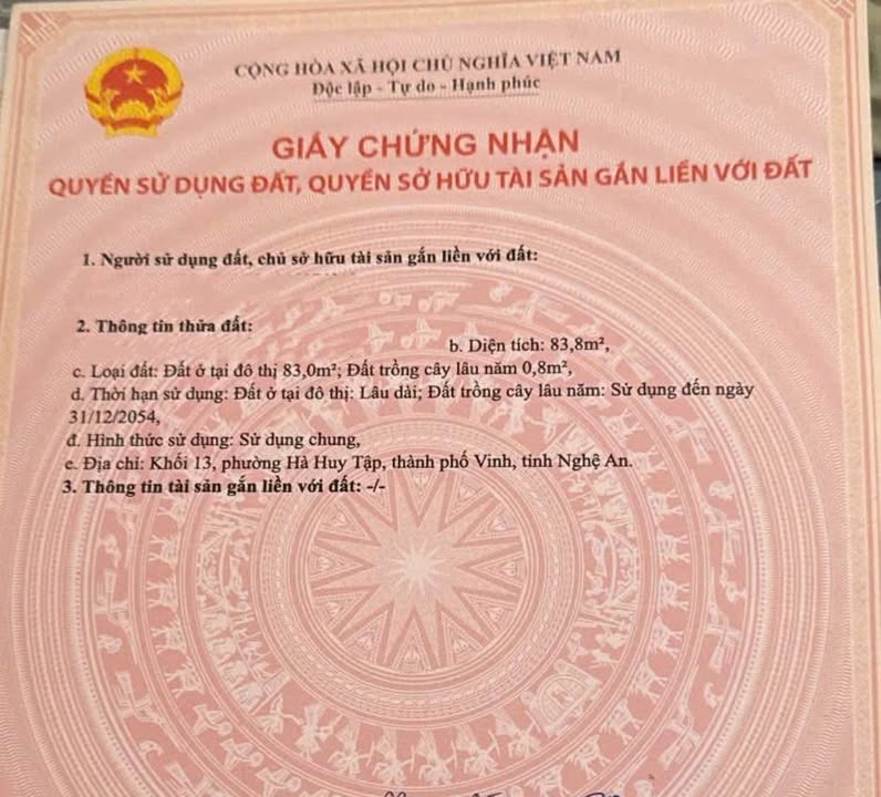 Bán gấp mặt tiền kinh doanh đường Hà Huy Tập 83m² - Cơ hội đầu tư hấp dẫn!