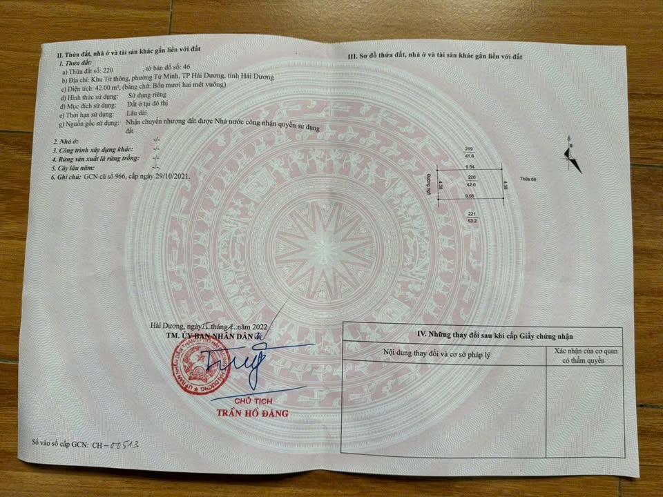 Đất chính chủ Tứ Minh Hải Dương 42m² giá 1.05 tỷ - Đầu tư sinh lợi ngay!