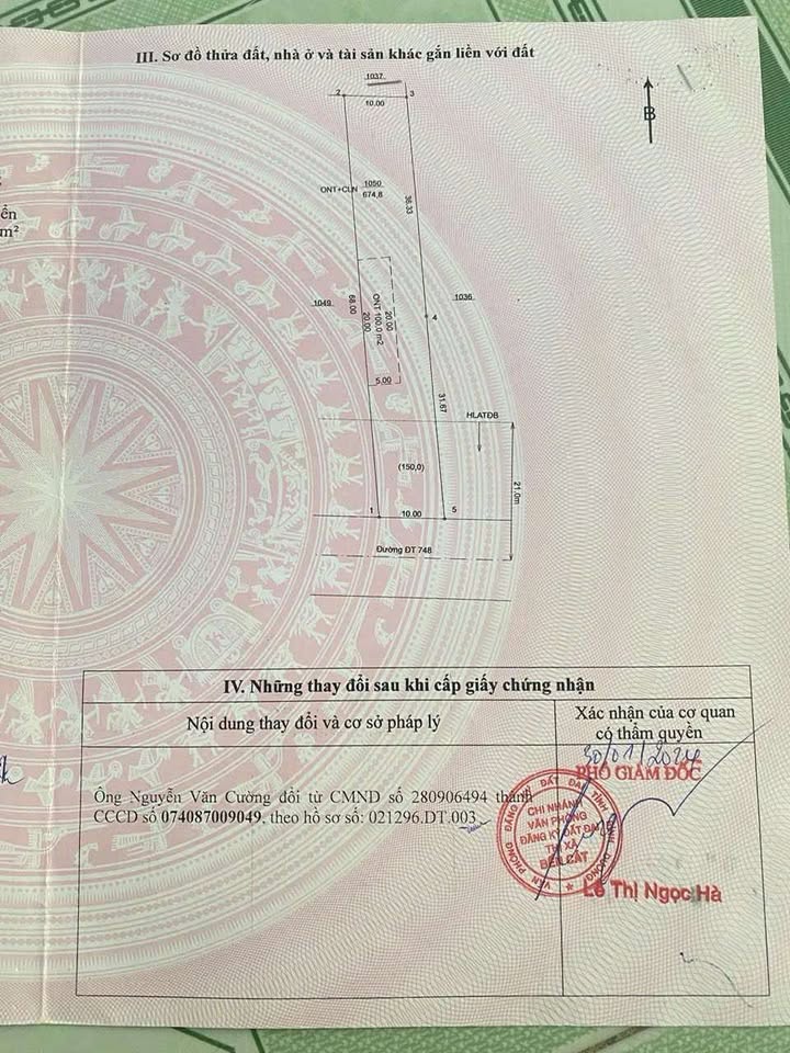 Đất nền Bến Cát 1360m² mặt tiền đường DT748 - Cơ hội đầu tư sinh lời!