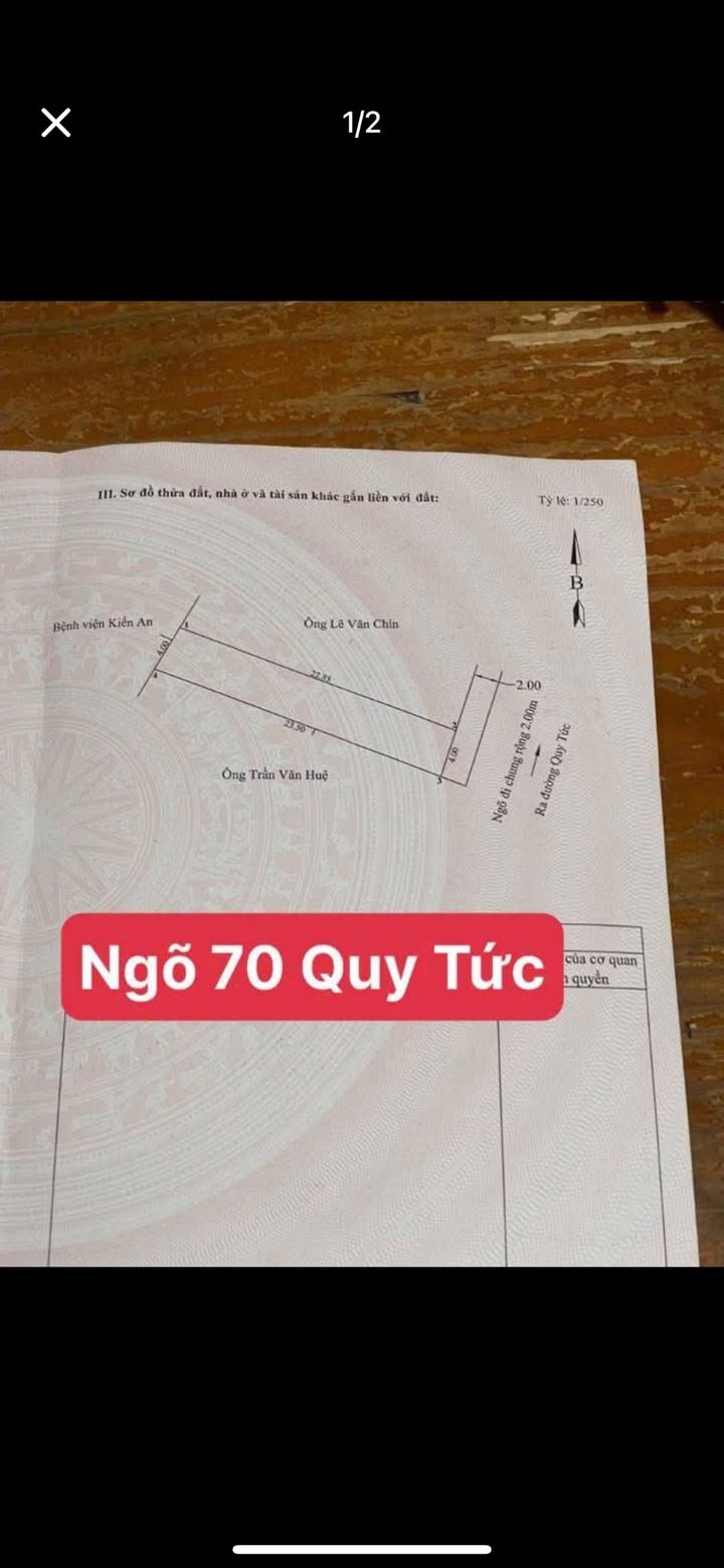 Lô đất 92m² tại ngõ 70 Quy Tức, Phù Liễn, Hải Phòng - Giá chỉ 1.9 tỷ, cơ hội đầu tư tuyệt vời!