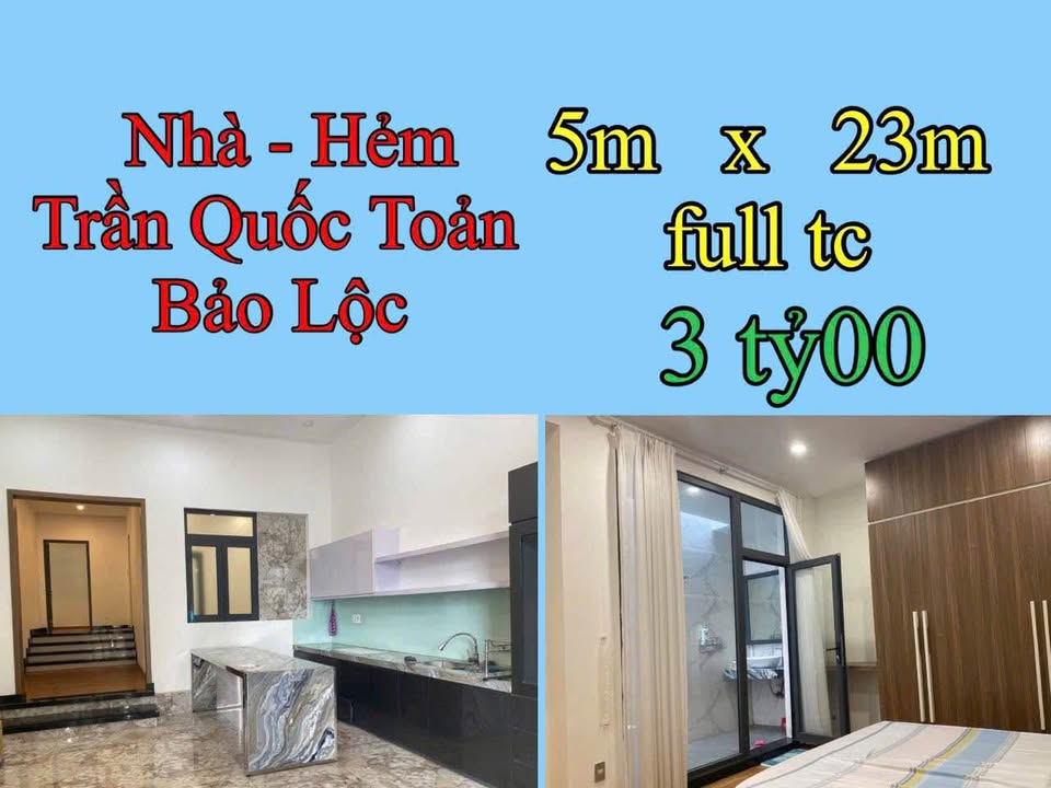 Nhà hẻm Trần Quốc Toản Bảo Lộc 115m² giá 3 tỷ - Nhà đẹp, full đô thị!