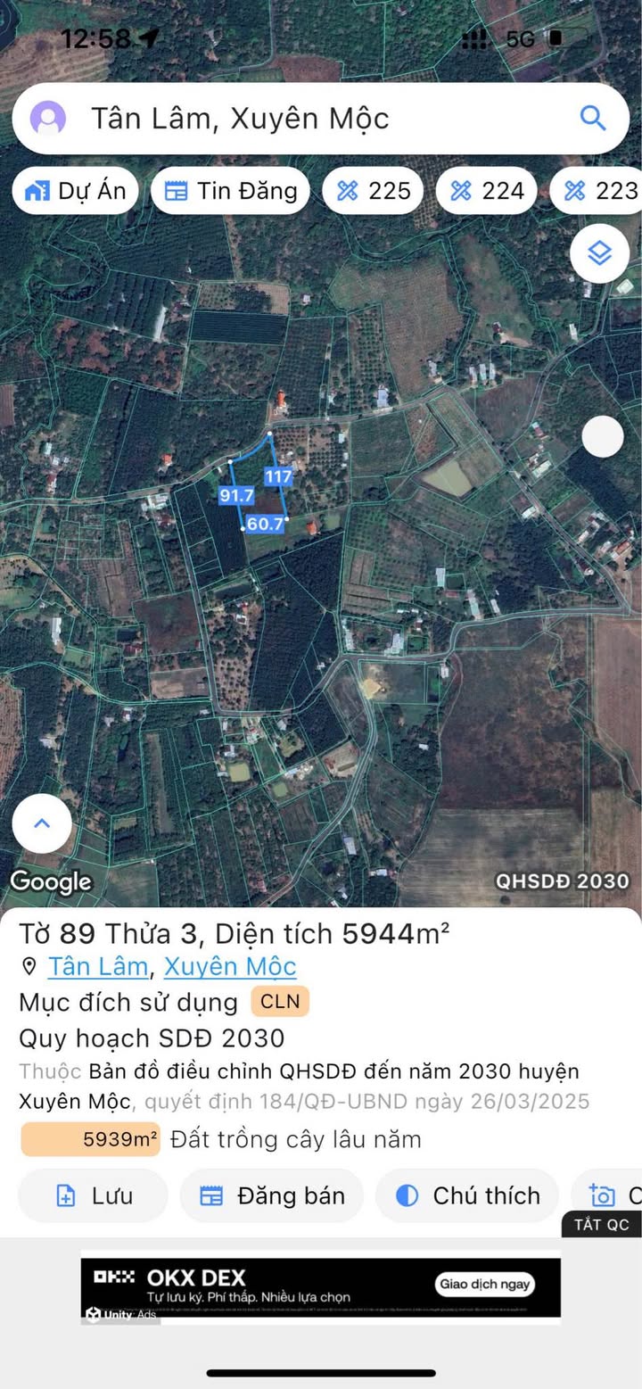 Đất nền Tân Lâm - Xuyên Mộc 5944m² giá 3.1 tỷ - Đầu tư sinh lời ngay!