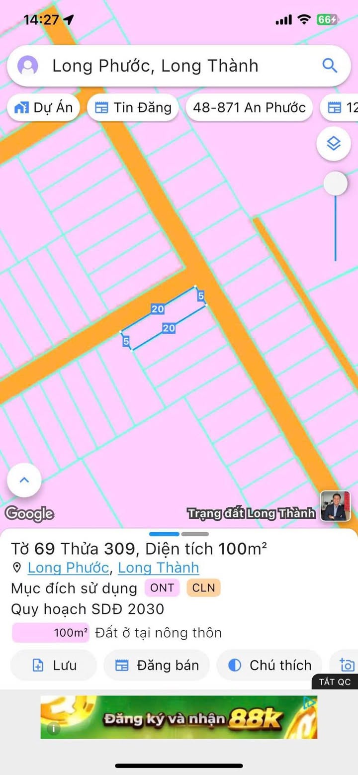 Đất nền Long Phước 100m² giá thỏa thuận - Lô góc 2 mặt tiền đẹp!