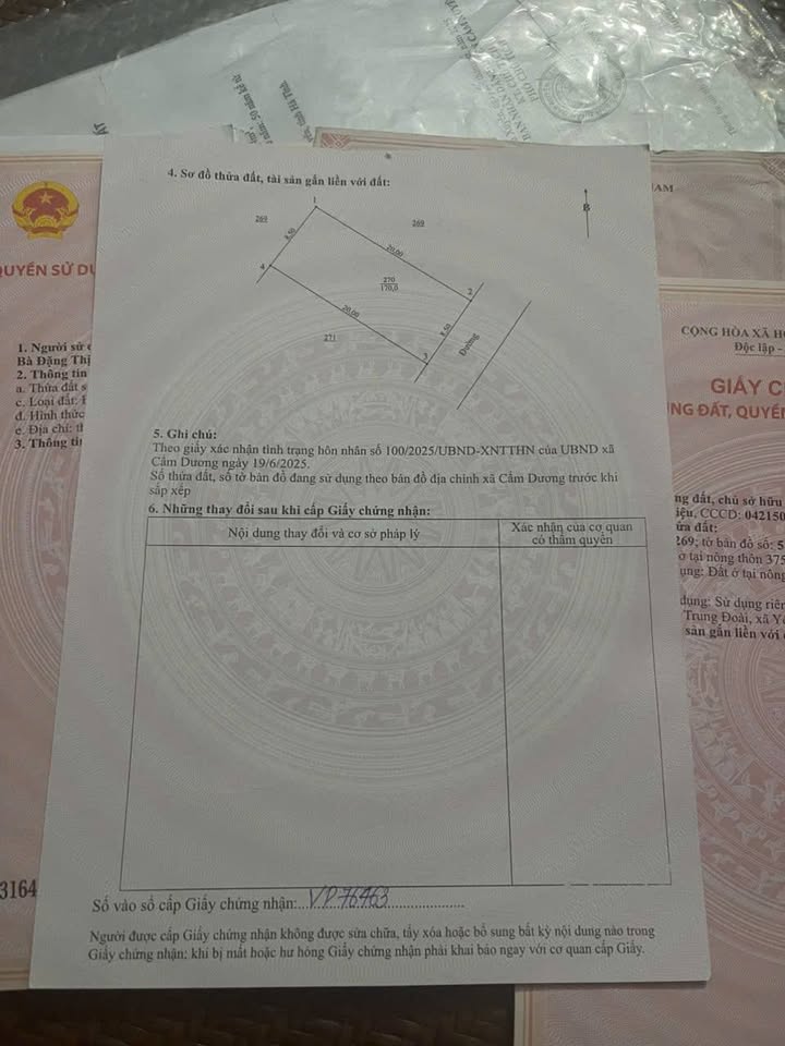 Lô đất Cẩm Dương 170m² giá 700-800 triệu - Bán gấp, chính chủ!