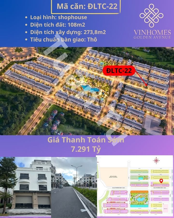 Shophouse 4 tầng + 1 tum 108m² - Giá chỉ 7.2 tỷ - Đầu tư sinh lời tại Vinhomes Golden Avenue Móng Cái!