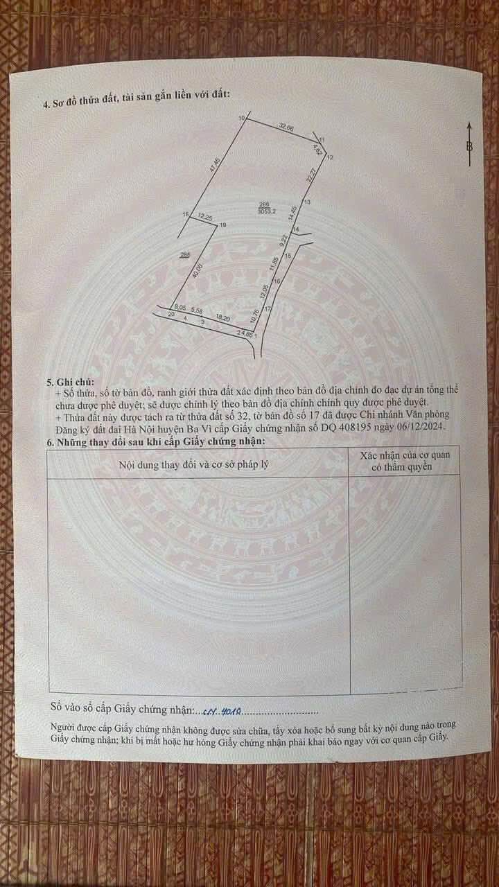 Đất thổ cư Khánh Thượng, Ba Vì 3.053m² - Giá chỉ 3.05 tỷ, đầu tư lý tưởng!