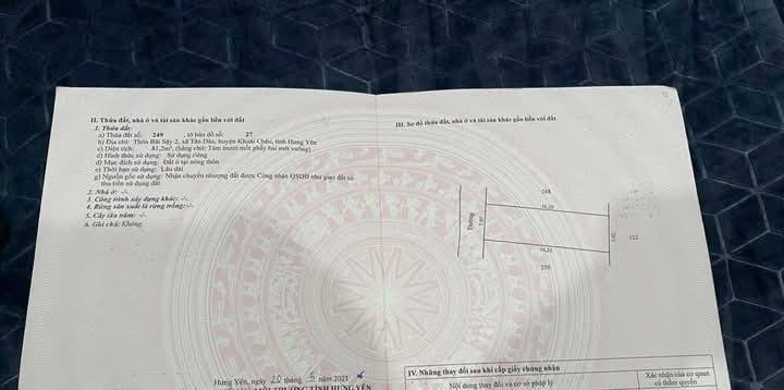 Đất nền Tân Dân, Khoái Châu 81.2m² giá 1.5 tỷ - Đầu tư sinh lời ngay!