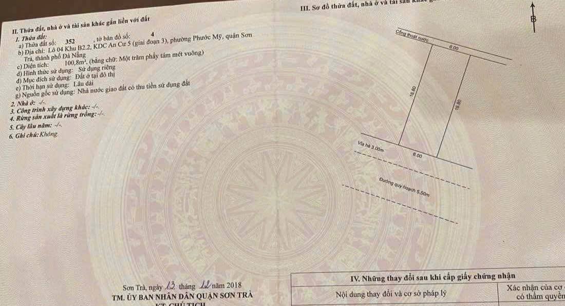 Đất nền Phước Mỹ Đà Nẵng 100,8m² giá 10 tỷ - Cơ hội đầu tư sinh lời!