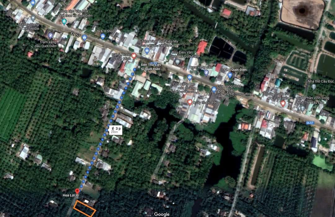 Đất thổ cư Hòa Lợi, Thạnh Phú 42438m² giá 1.1 tỷ - Cách Quốc Lộ 57 chỉ 300m!