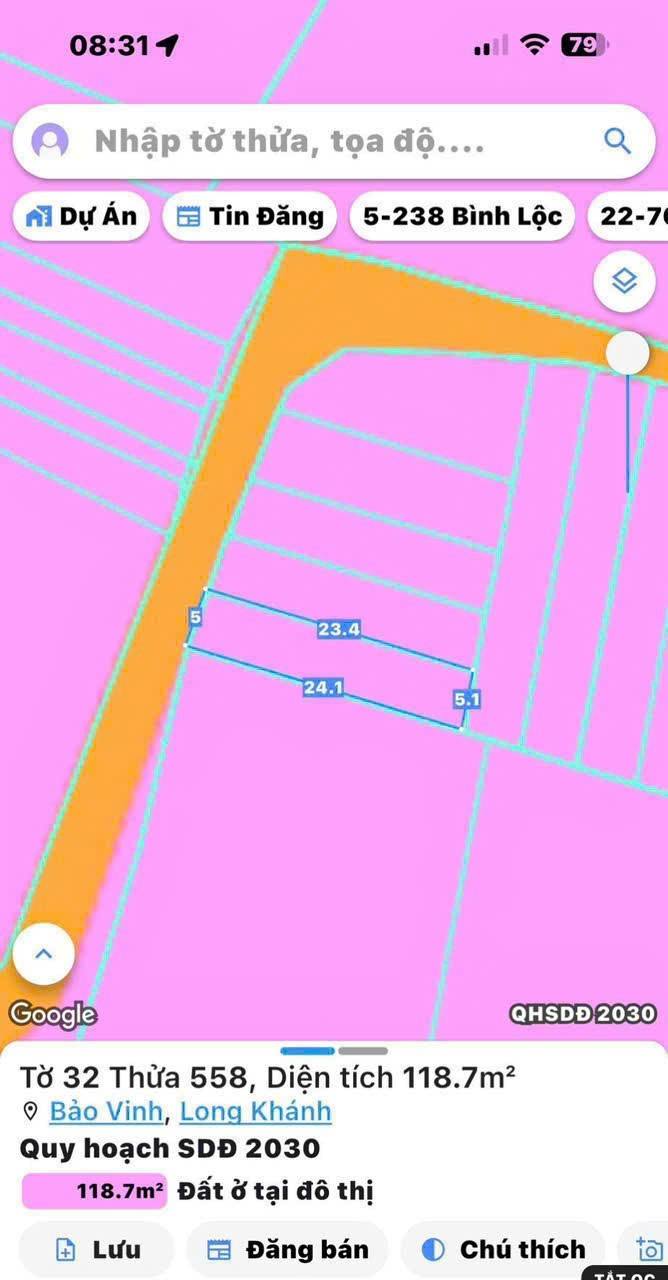 Đất nền Bảo Vinh, Long Khánh 115m² giá 1.19 tỷ - Sổ riêng, thổ cư 100%!