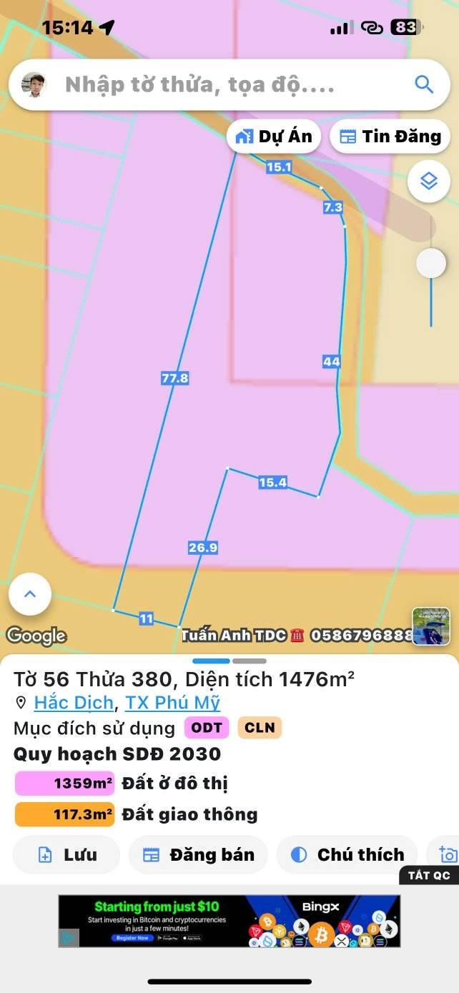 Đất nền Hắc Dịch, Phú Mỹ 1500m² giá 6.7 tỷ - Cơ hội đầu tư lý tưởng!