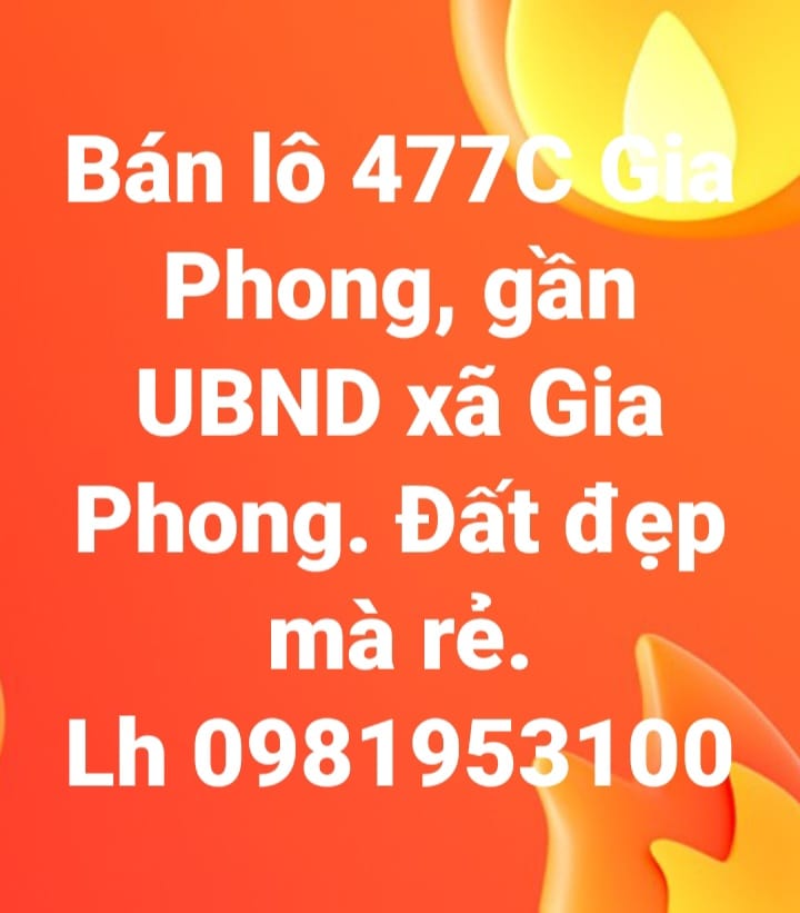 Đất nền đường 477C Gia Phong 136m² - Cơ hội đầu tư tuyệt vời!