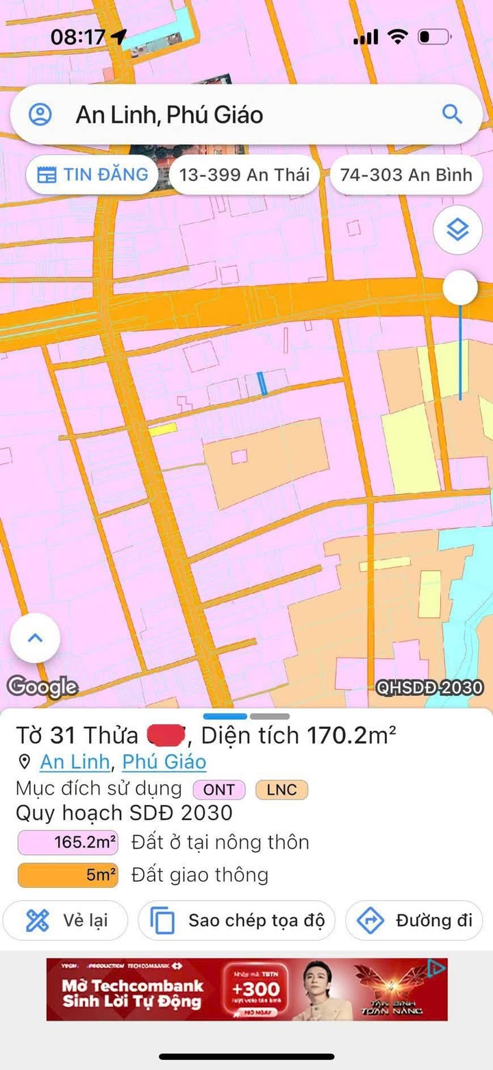 Lô đất 170m² xã An Linh giá 450 triệu - Đầu tư sinh lời nhanh!