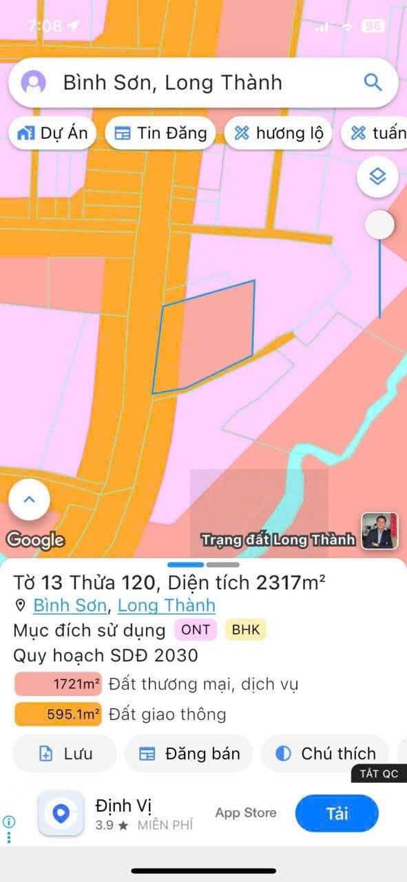 Đất mặt tiền đường Bình Sơn, Biên Hòa 2300m² giá 40 tỷ - Cơ hội đầu tư vàng cho cây xăng!