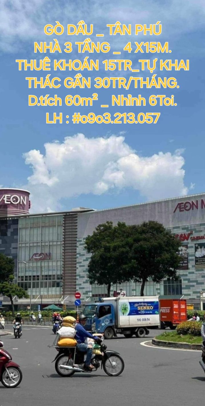 Nhà 3 tầng Gò Dầu, Tân Phú 60m² giá 6.6 tỷ - Đầu tư sinh lời ngay!