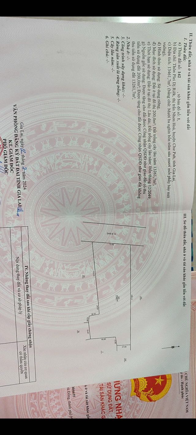 Đất mặt tiền QL14 Nhơn Hòa 17.000m² giá 40.045 tỷ - Cơ hội đầu tư sinh lời!