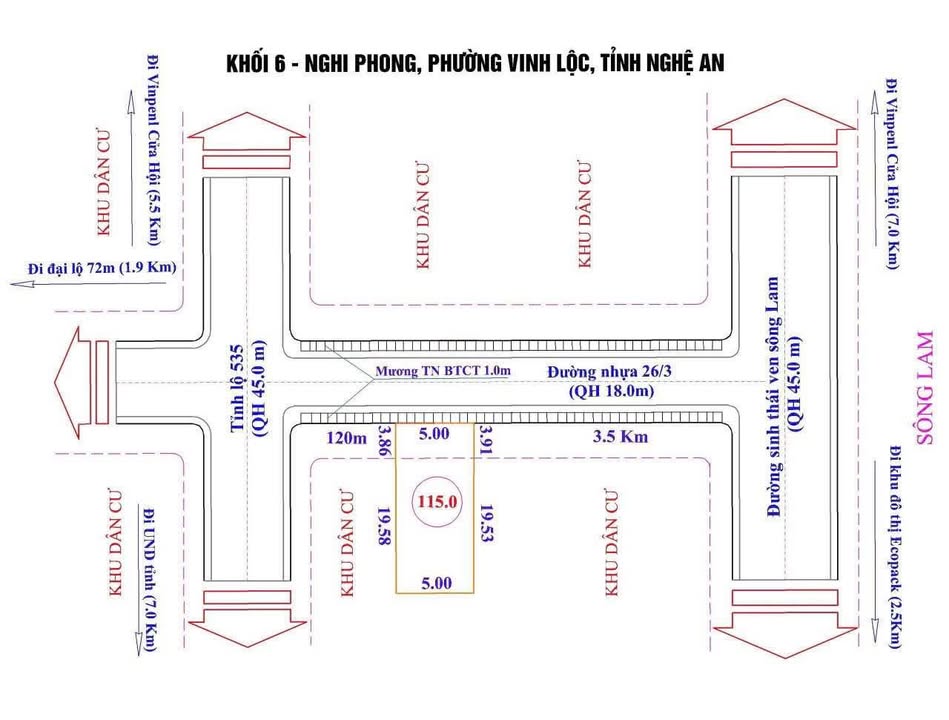 Đất nền mặt tiền 26/3 Nghi Phong 114.9m² giá 2.6 tỷ - Cơ hội đầu tư tuyệt vời!