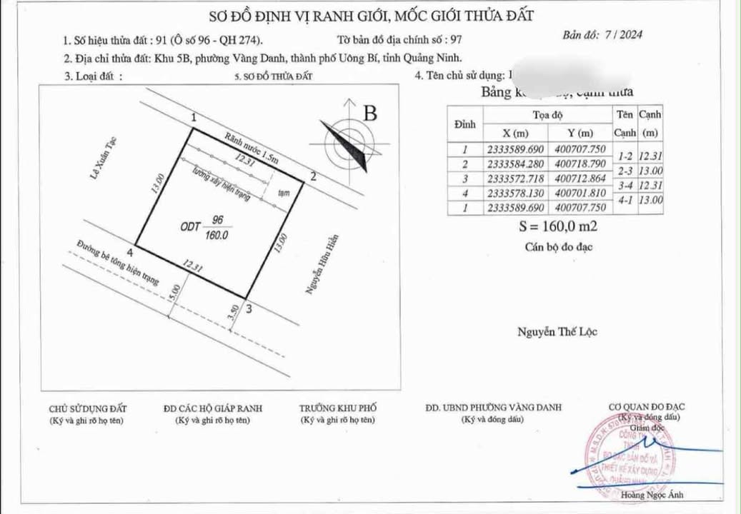 Đất nền Vàng Danh 160m² giá 700 triệu - Chính chủ bán gấp!
