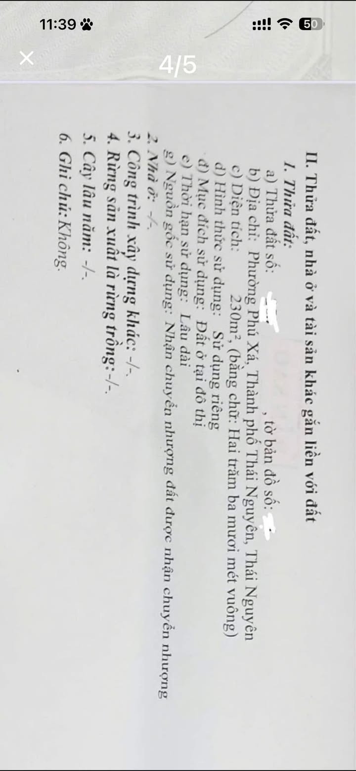 Đất nền Phú Xá Thái Nguyên 230m² giá 3 tỷ - Cơ hội đầu tư tiềm năng!