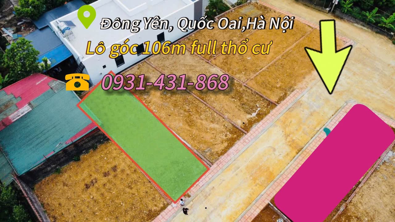 Đất nền Phú Cát, Quốc Oai 106m² chỉ 2.128 tỷ - Lô góc 2 mặt tiền đẹp!