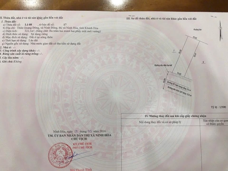 Đất nền mặt tiền đường Liên Thôn, Ninh Hoà 322m² giá 1.4 tỷ - View sông cực đẹp!