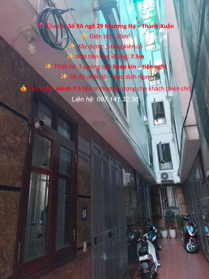 Nhà riêng Khương Hạ, Thanh Xuân 35m² giá 7.5 tỷ - Thiết kế hiện đại, sẵn sàng ở ngay!