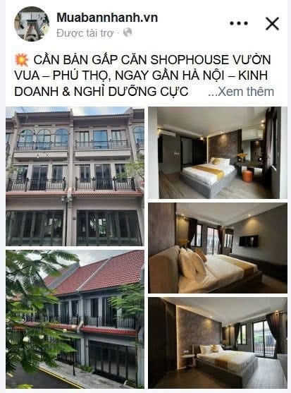 Shophouse Vườn Vua Phú Thọ 67.5m² giá 4.6 tỷ - Cơ hội đầu tư sinh lời!