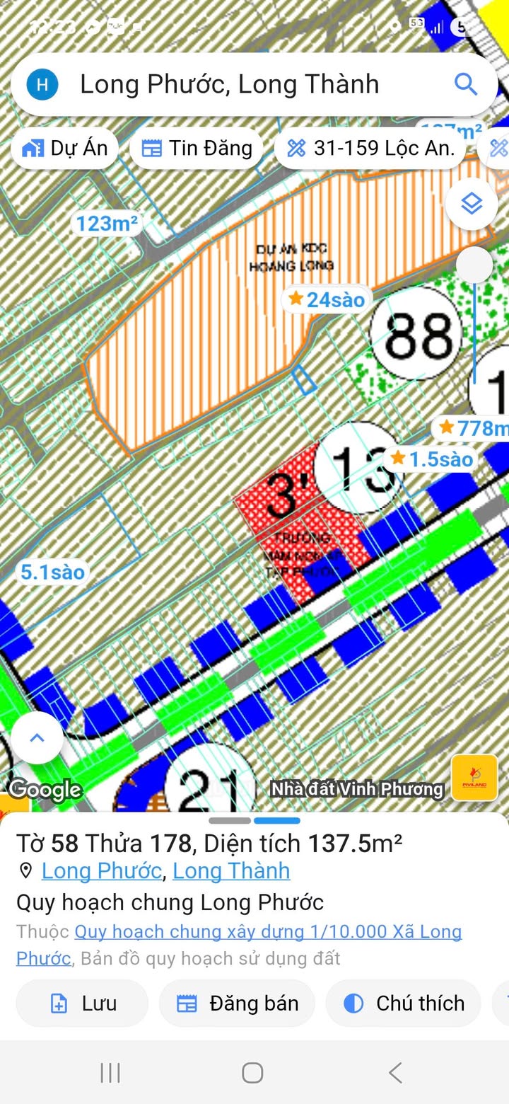 Lô đất Long Phước, huyện Long Thành 137.5m² - Tiềm năng tăng trưởng vượt trội!