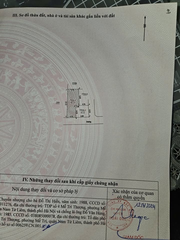 Đất thổ cư Hoài Đức, Hà Nội 41m² giá 4 tỷ - Vị trí đẹp gần Đại lộ Thăng Long!