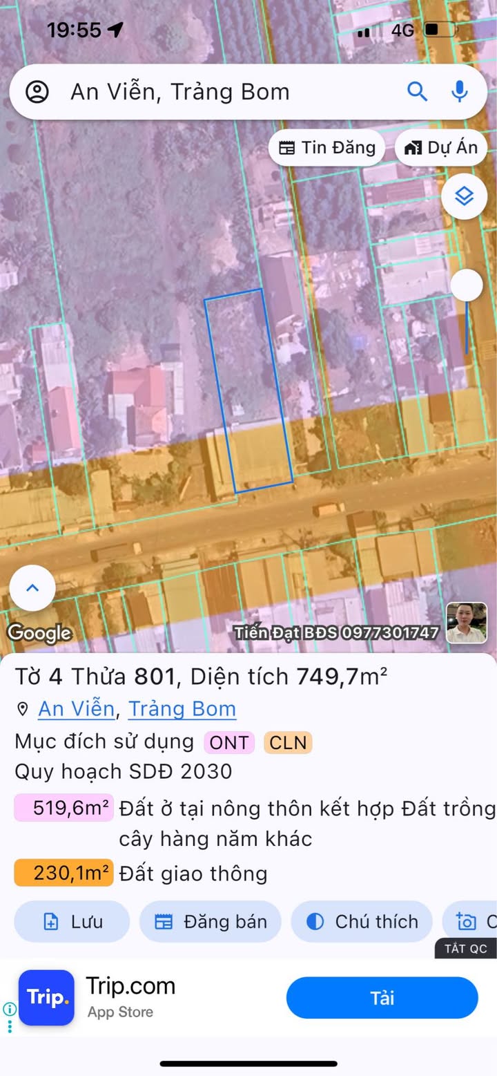 Đất nền kinh doanh mặt tiền Giang Điền 795m² chỉ 800 triệu - Đầu tư sinh lời cao!