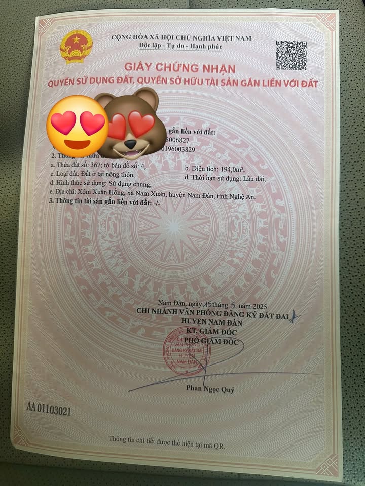 Đất thổ cư khu phố 5, xã Nam Xuân, diện tích 200m² - Giá rẻ nhất huyện!