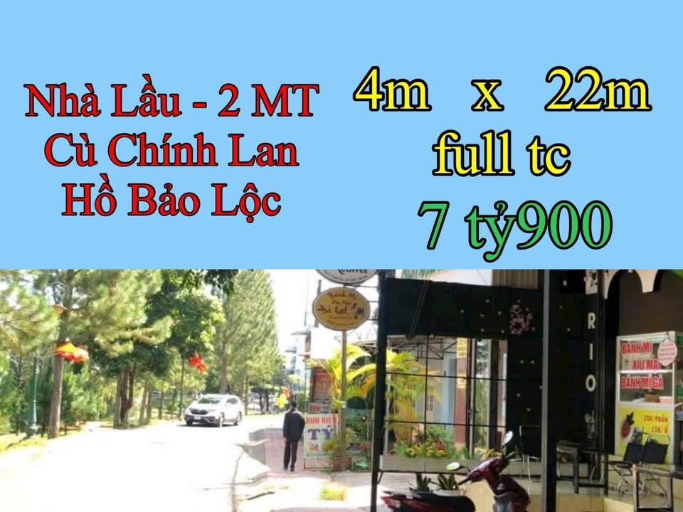 Nhà lầu 2 mặt tiền Cù Chính Lan Bảo Lộc 88m² giá 7.9 tỷ - View Hồ tuyệt đẹp!