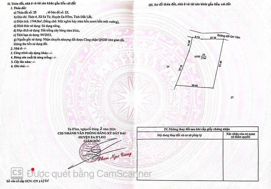 Đất nền xã Ea Khal 1,7 sào giá 470 triệu - Pháp lý rõ ràng, sổ hồng chính chủ!