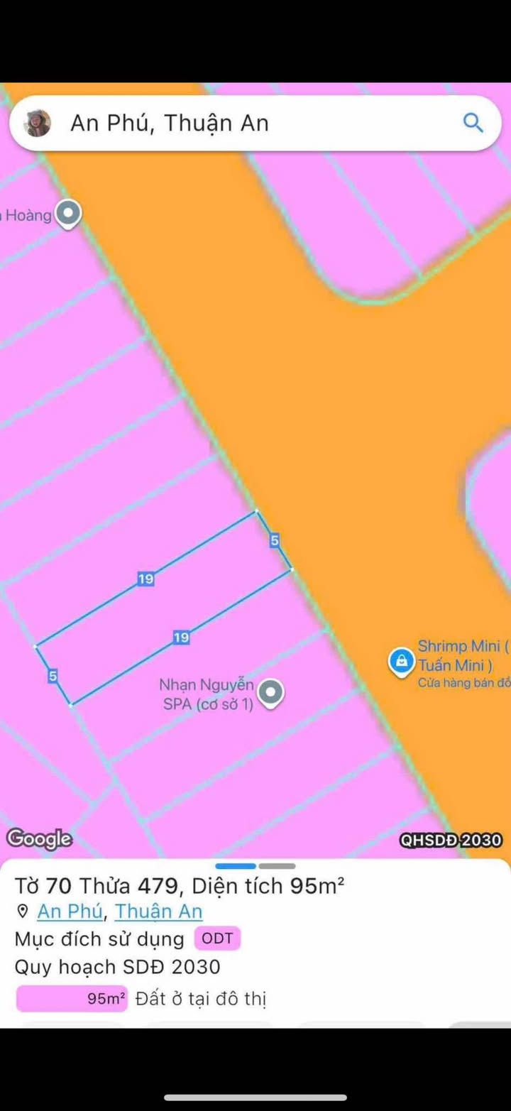 Đất nền mặt chợ Phú An, Thuận An, 95m² giá 2 tỷ - Cơ hội đầu tư tuyệt vời!