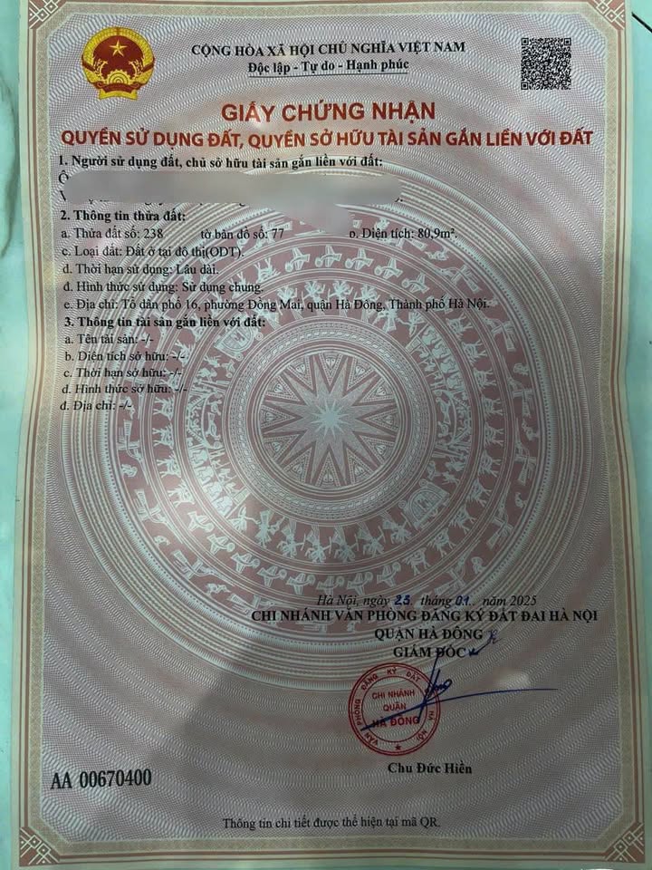 Đất nền Yên Nghĩa Hà Đông 80,9m² giá 4.8 tỷ - Đường ô tô vào tận nơi!