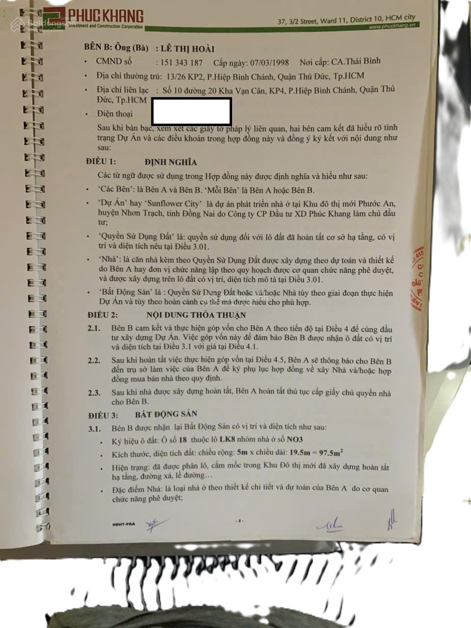 Đất nền dự án Sunflower City Phước An Nhơn Trạch 97.5m² giá 1.24 tỷ - Đầu tư sinh lời ngay!