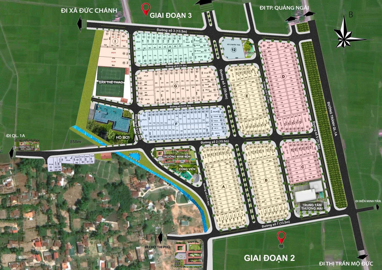 Đất nền liền kề Thi Phổ Center - Mộ Đức 200m² giá 1,3 tỷ - Cơ hội đầu tư sinh lời!