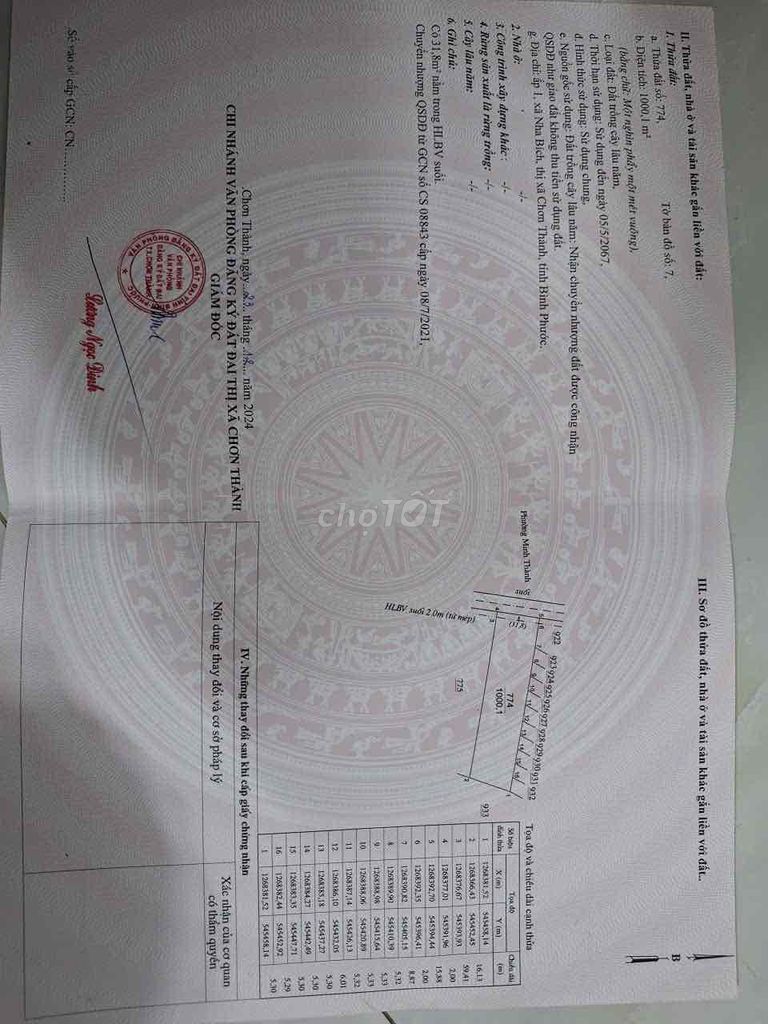 Đất nông nghiệp 1000m² tại Chơn Thành - Gần khu công nghiệp TDC Becamex, giá chỉ 450 triệu!