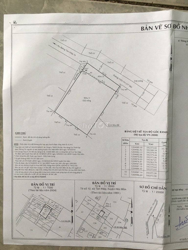 Bán đất thổ cư 153m² tại Đường Tân Hiệp 16 - Gần chợ Hóc Môn chỉ 700m!